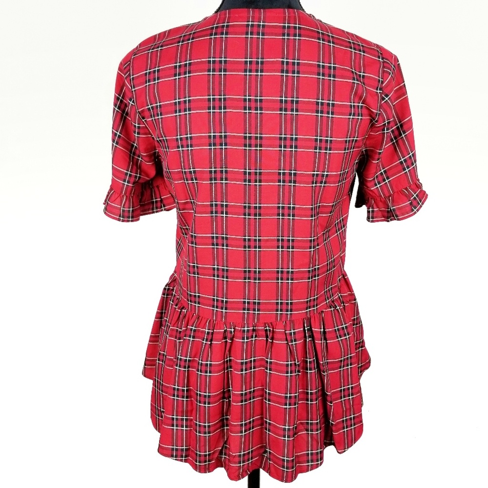 MADEWELL Studio Ruffle Hem Top in Plaid - Picture 7 of 8